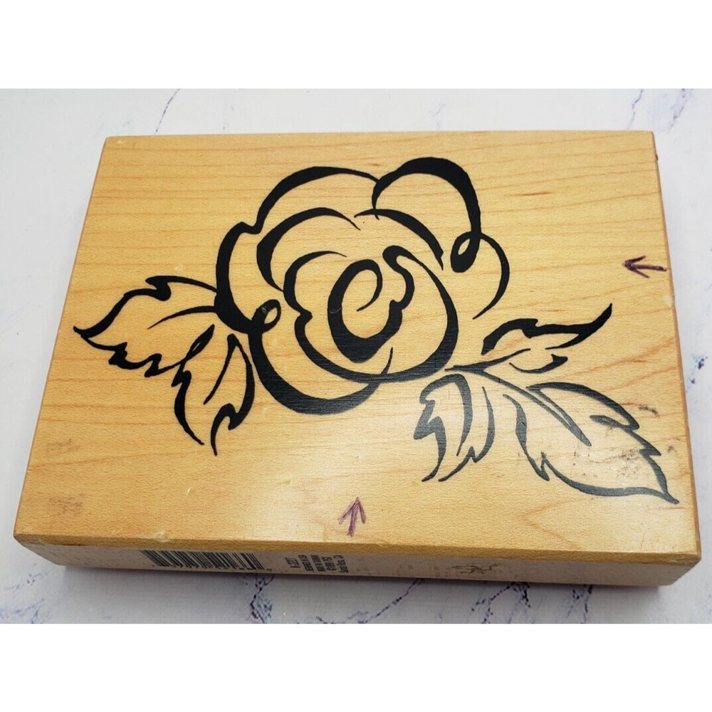 Rose & Leaves Flower Bouquet PSX K-227 Wood Mounted Rubber Stamp